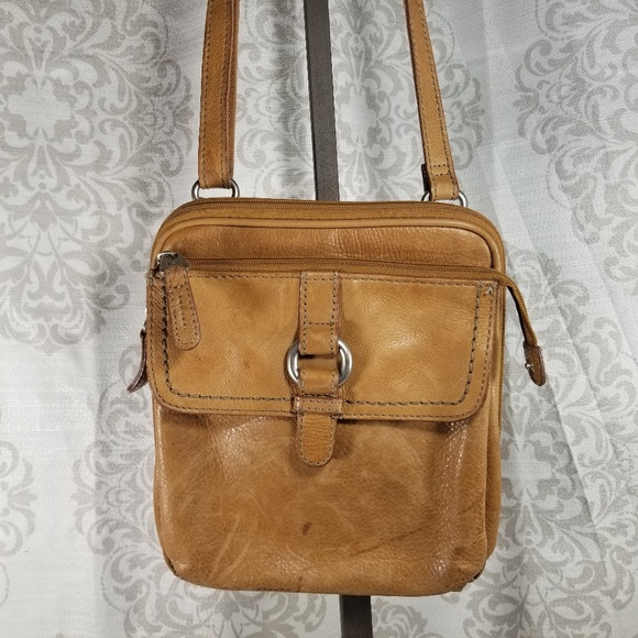 Fossil Handbags - Fossil Brown Leather Crossbody Purse Handbag